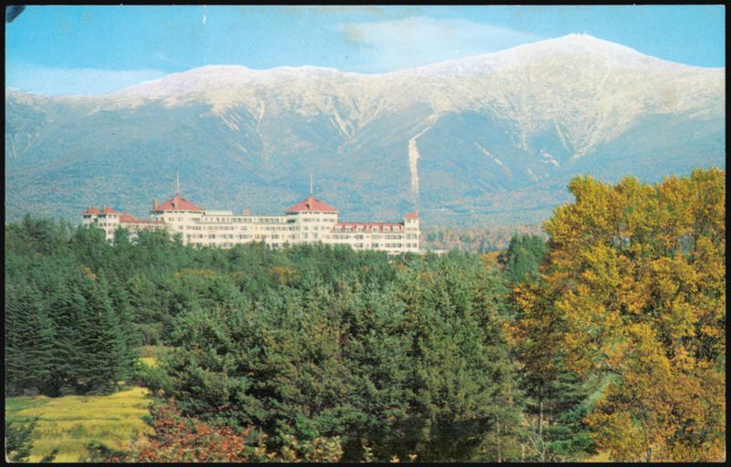 The Mt. Washington Hotel with Snowy Mountain View Bretton Woods New Hampshire