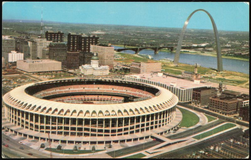 Civic Center & Gateway Arch Aerial View, St. Louis Missouri