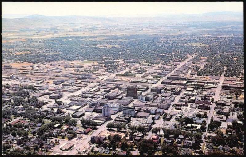 Aerial View of Commercial and Warehouse District Yakima Washington