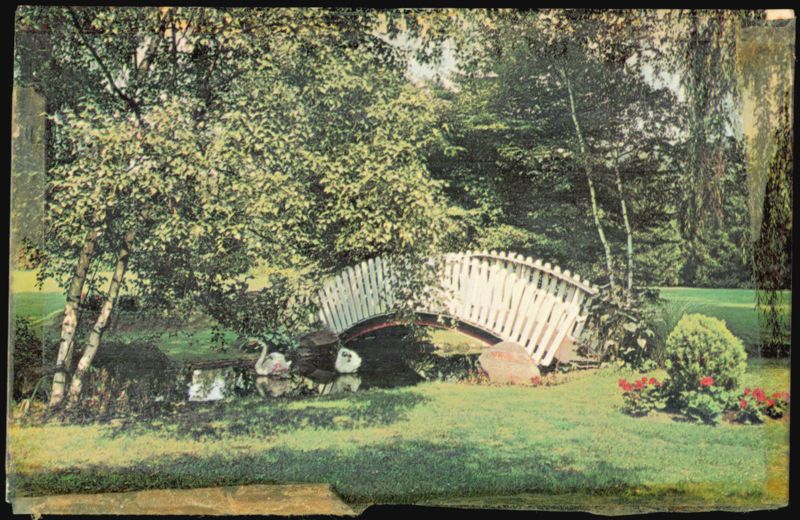 International Friendship Gardens - White Bridge and Swans Michigan City Indiana