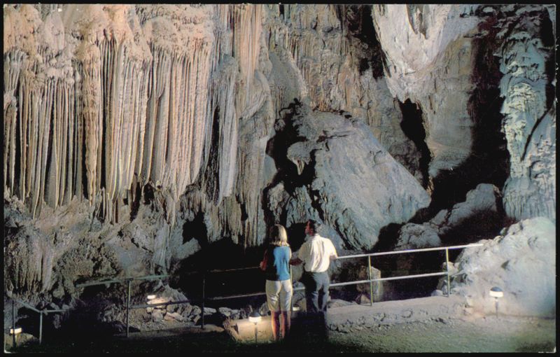 Stone Draperies in Cathedral Room, Lake Shasta Caverns California