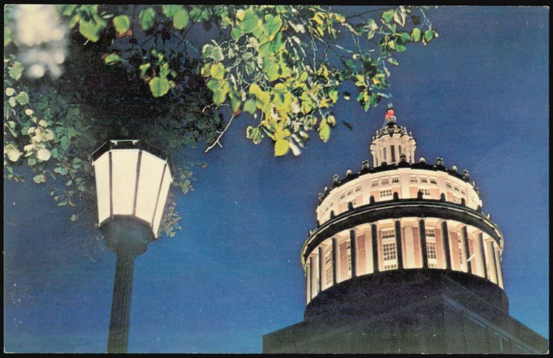 Night View of Rush Rhees Library Tower, University of Rochester New York