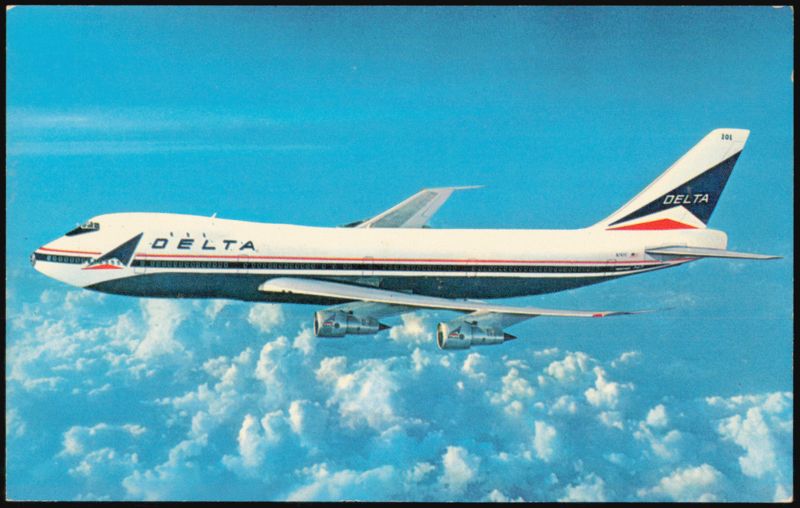 Delta Air Lines Boeing 747 Superjet Flight in Clouds