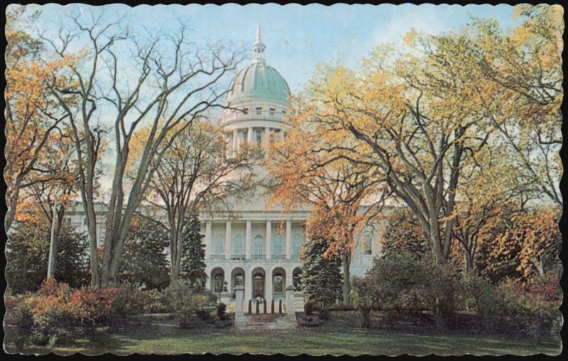 State Capitol Dome and Grounds in Autumn Augusta Maine