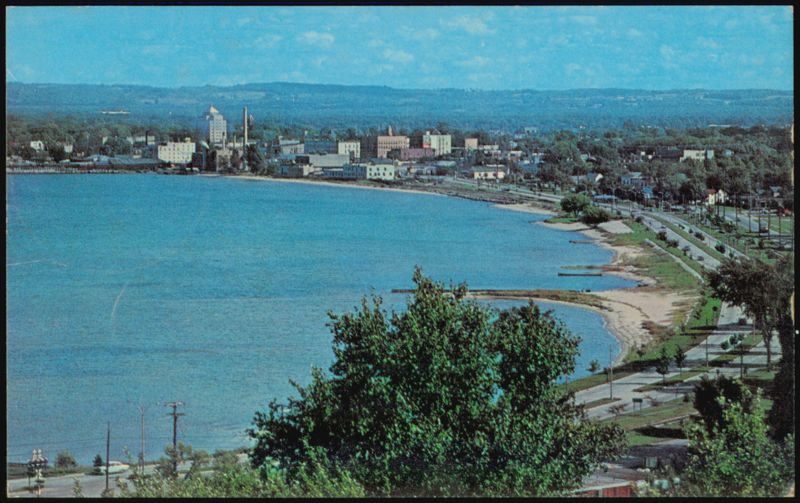 Grand Traverse Bay and Skyline from Above Traverse City Michigan