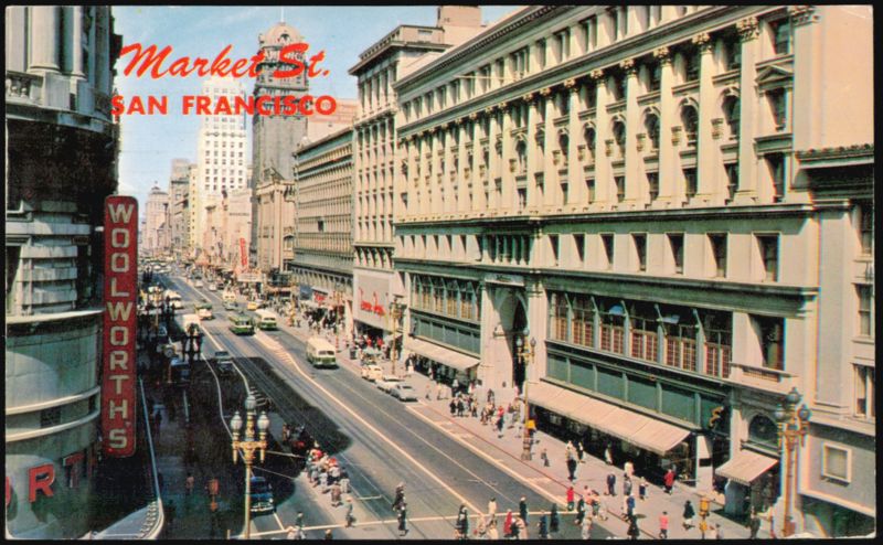 Market Street and Woolworth's San Francisco California