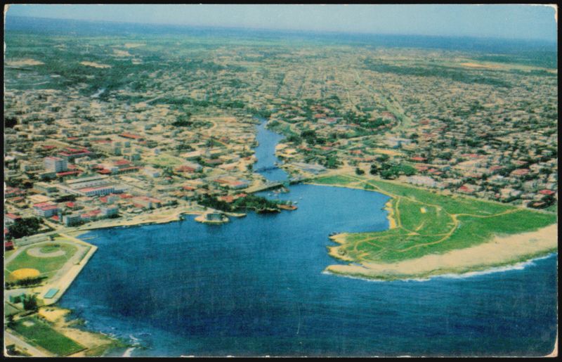 Airplane View of Almendares River, Havana to Marianao Cuba