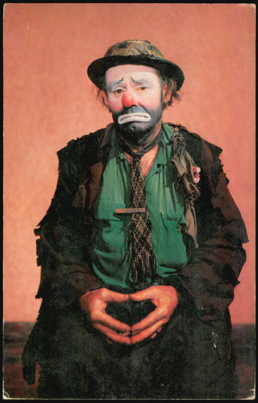 Emmett Kelly as Weary Willie, Circus Winter Quarters Sarasota Florida