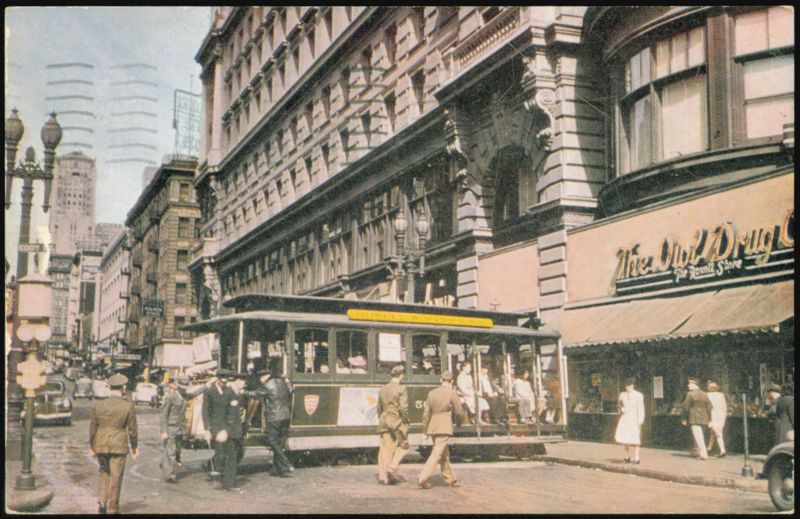 Cable Car Turntable and Market Street San Francisco California