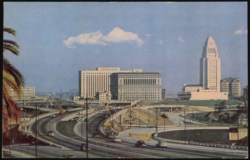 Los Angeles Civic Center City Hall and Freeways California