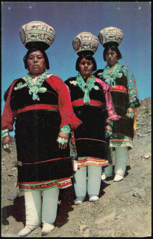 Zuni Olla Bearers - Native American Women in Traditional Dress