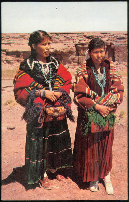 Navajo Beauty Young Indian Girls in Traditional Attire