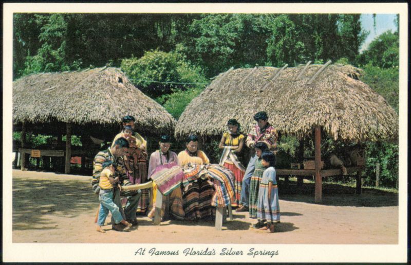 Seminole Indians Live in Native Surroundings at Silver Springs Florida