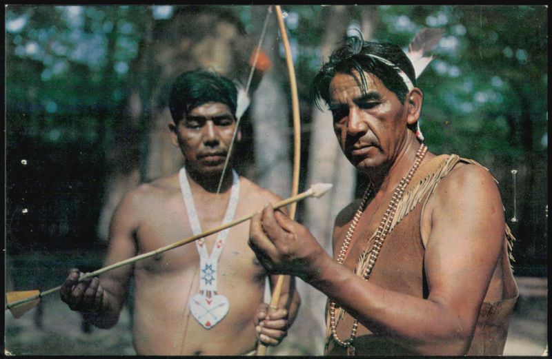 Jamestown VA Native American Arts Crafts Chrome Postcard Virginia