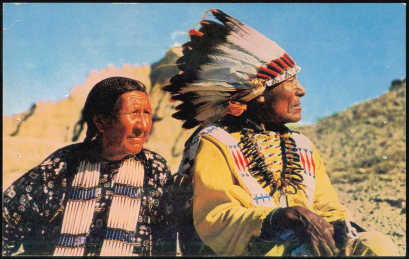 Indian Chief and Squaw Native American Portraits Native Americana