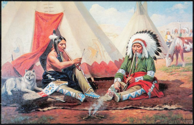 Formal Visit Between Indian Chiefs Painting Robert Lindneux