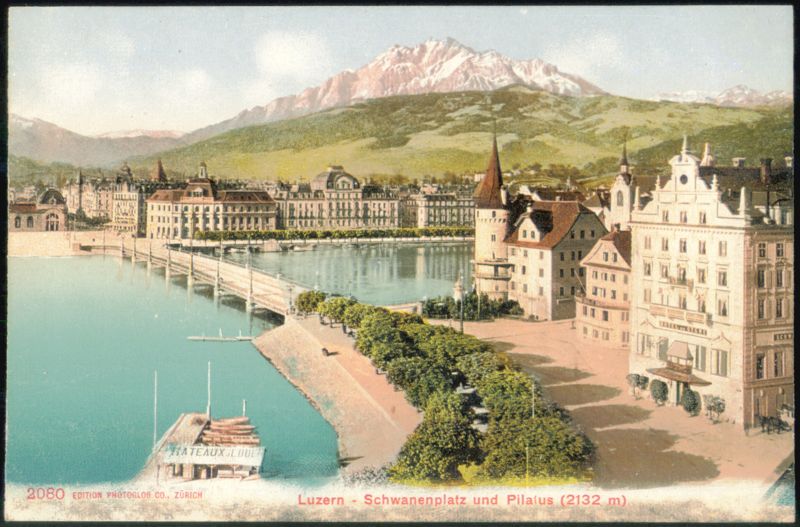 Schwanenplatz und Pilatus, Luzern Switzerland