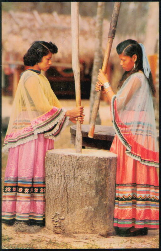 Seminole Indians Grinding Corn Silver Springs Florida