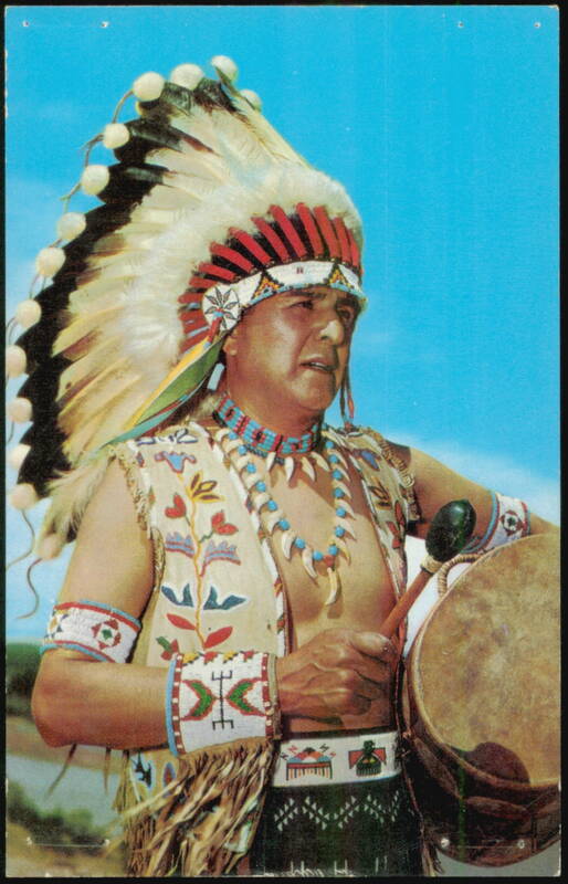 Blue Sky Eagle Pueblo Indian in Ceremonial Dress