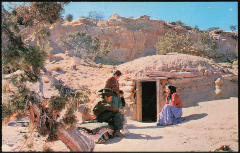 Navajo Family at the Entrance of Their Hogan N. Koonce