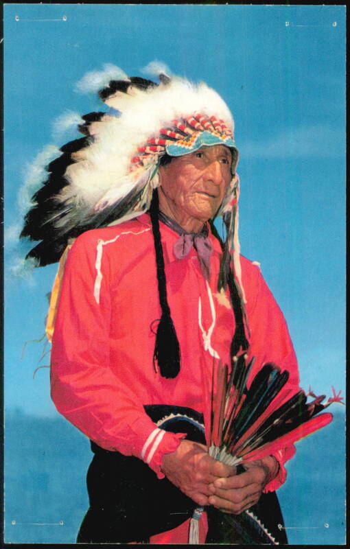 Native American Indian Chief in Traditional Regalia