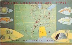 Mound Park Mound Map, Mound Locations and Types, Moundville Postcard
