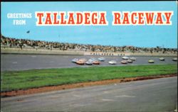 Talladega Raceway Stock Car Race with Packed Grandstands Postcard