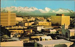 Anchorage Alaska Chugach Range and Downtown Skyline Postcard