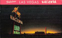 Hacienda Hotel and Casino Night View Postcard
