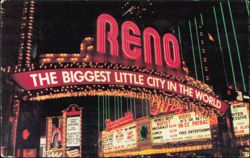 Reno Arch and Downtown Casinos at Night Postcard