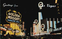 Fremont St. Neon Signs at Night, Las Vegas, Nevada Postcard