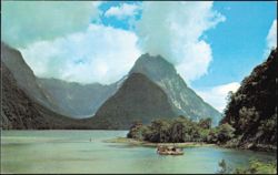 Milford Sound, South Island, Pan Am Promotional Postcard