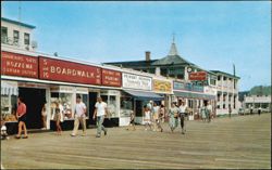 Boardwalk View with Belhaven Hotel and Shops Postcard