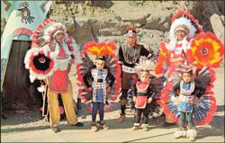 Cherokee Indian Group of Dancers, Cherokee Reservation Postcard