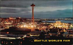 Seattle World's Fair Night View with Space Needle Postcard
