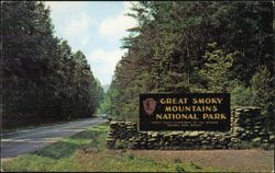 Great Smoky Mountains National Park Entrance Sign Postcard
