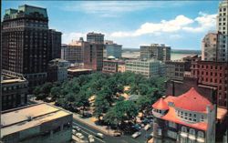 Downtown, Court Square & Tennessee Club Postcard