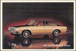 1980 Malibu Classic Sedan Chevrolet Promotional Postcard