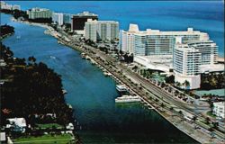 Hotels along Indian Creek and Atlantic Ocean Postcard
