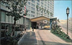 Entrance, Statler Hotel, Wilshire Blvd., Los Angeles Postcard