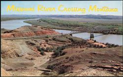 Missouri River Crossing, Montana Badlands Postcard