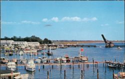 Marina with Boats and Drawbridge Postcard