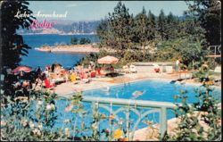 Lake Arrowhead Lodge Terrace Pool and Blue Lake View Postcard