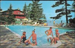 Pine Tree Point Club Swimming Pool Postcard