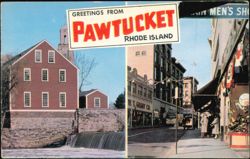Main Street & Old Slater Mill Postcard