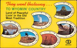 They Went Thataway to Wyomin' Country with Jackalope Postcard