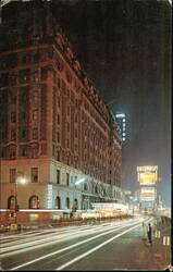Hotel Astor at Night, Times Square, New York City Postcard