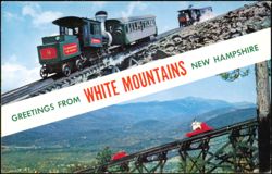 White Mountains New Hampshire Cog Railway & Skimobile Postcard