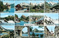 Switzerland Multi-View Collage of Landmarks and Scenic Views Postcard