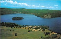 Aerial View of Lake Bomoseen Resort Area Postcard